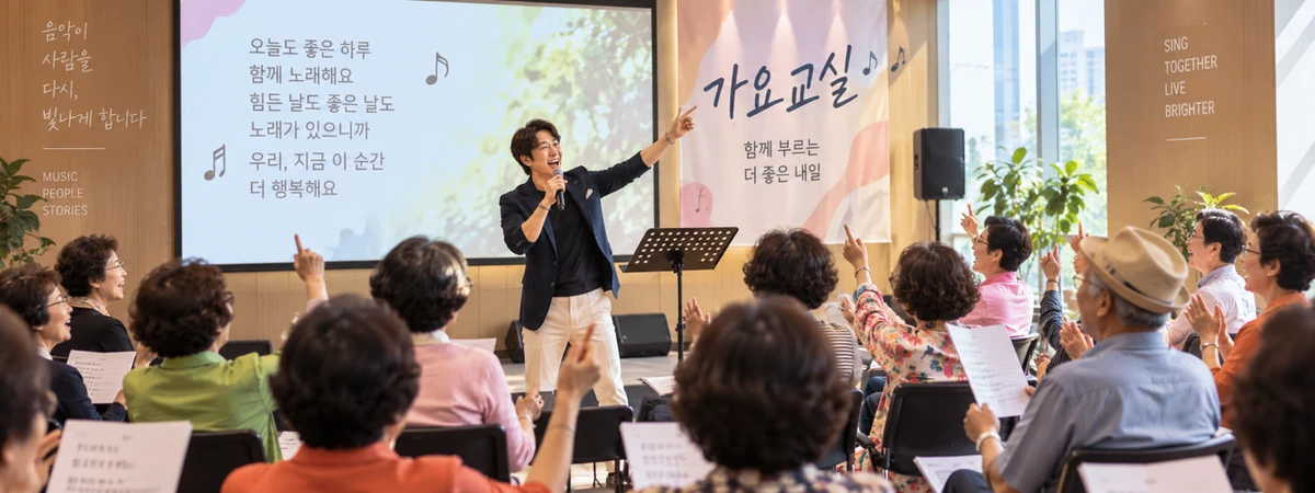 가요교실 프로그램의 연습·공연 모습